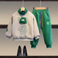 Children's Winter Fleece Lining Sweatshirt And Sweatpants Two-piece Set
