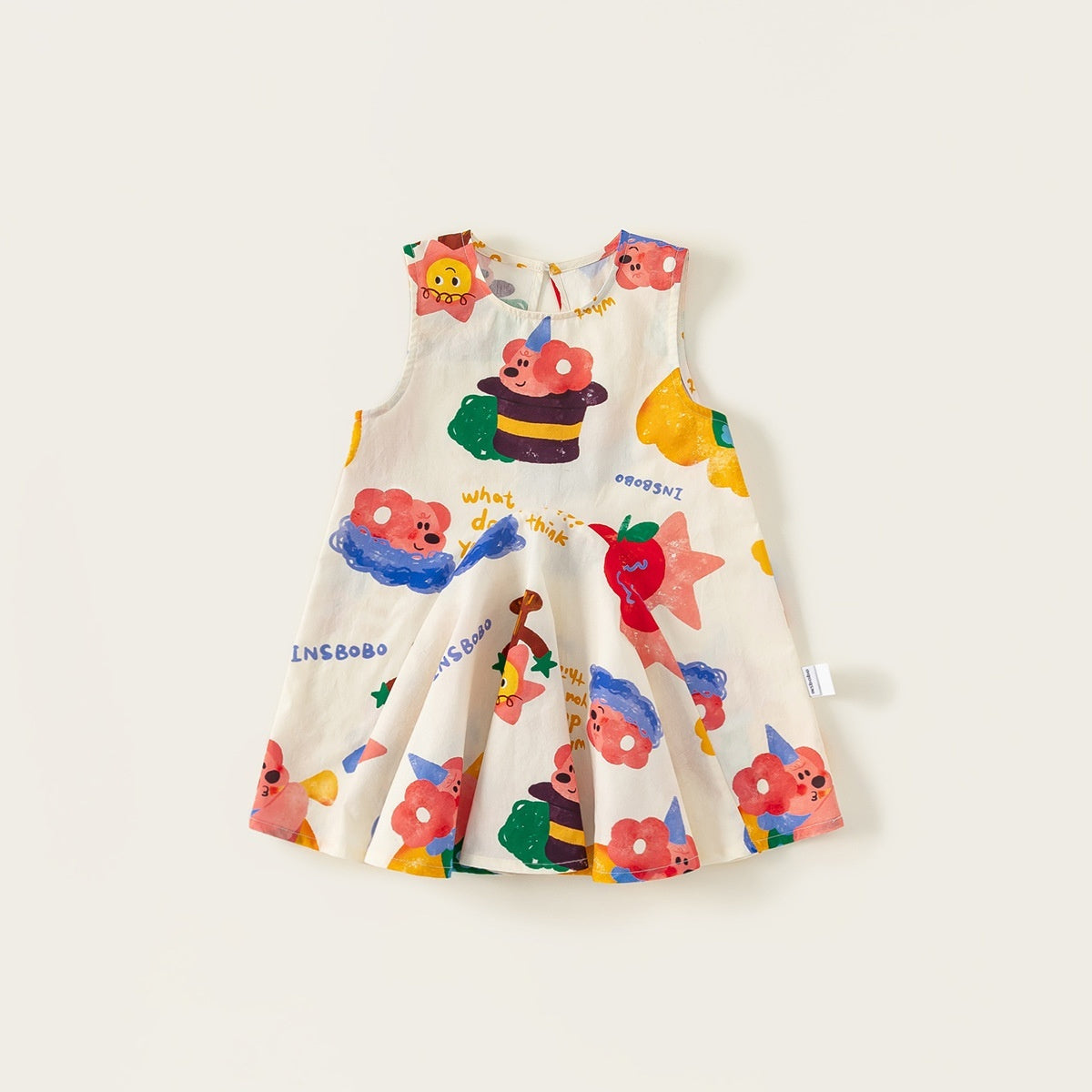 Girls' Summer Sleeveless Graffiti Dress