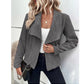Solid Color Large Lapel Short Long Sleeve Women's Coat