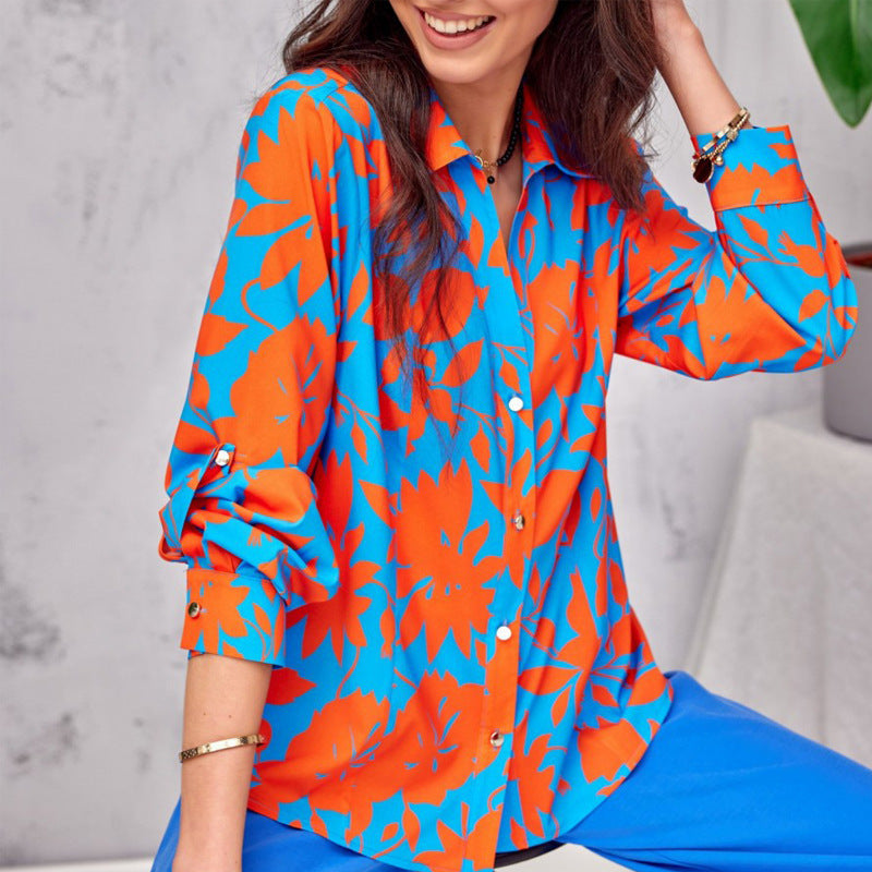 Women's Temperament Leisure Loose Single-breasted Long Sleeve Shirt