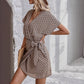 Lace-up Loose Batwing Sleeve V-neck Women's Dress