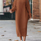 Winter Turtleneck Knitted Sweater Dress Fashion Solid Loose Pullover Long Dresses For Women Clothing