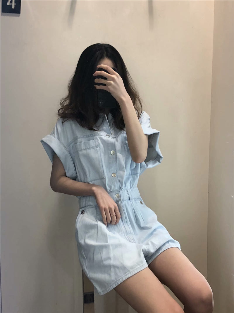 Waist slimming jumpsuit shorts