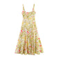 European And American Style Linen Blended Printed Sleeveless Sling Dress
