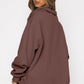 Casual Top Half Zipper Pullover Long Sleeved Sweatshirt