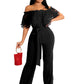 Standard Size Ruffles Off-the-shoulder Jumpsuit