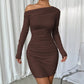 European And American Solid Color Slim Dress