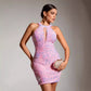 European And American Style Women's Wear Sequins Dress Round Neck Sleeveless Sheath