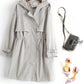 Hooded straight women's trench coat