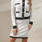 Knitted Cardigan Pocket Button Suit
