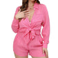 Women's Holiday Solid Color Shirt Loose Shorts Internet Suit