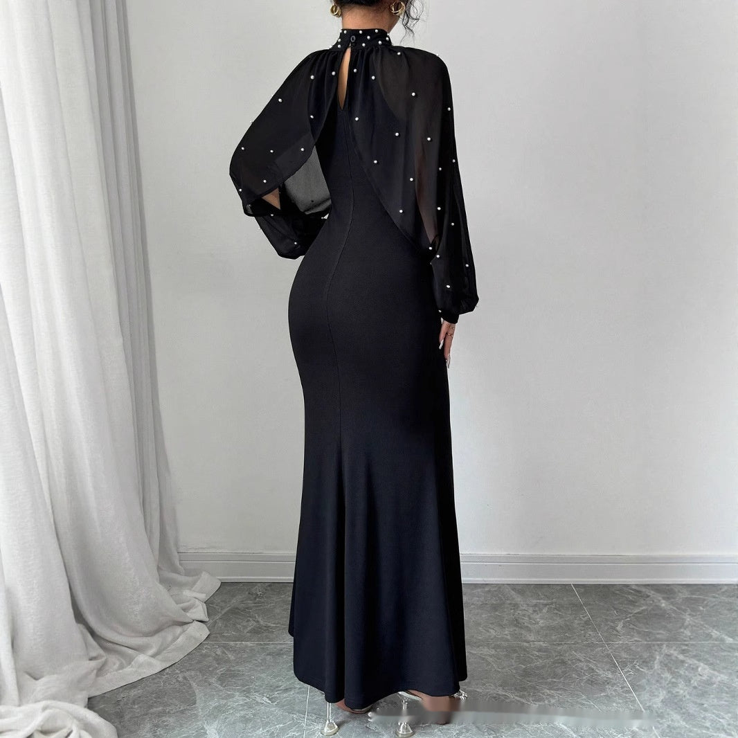 Women's Autumn Lace Panel Bodycon Dress