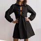 Robe femme col rond manches bouffantes mignonne