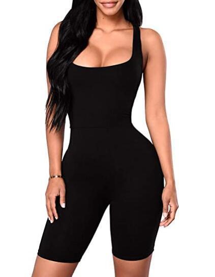Short une pièce de sport de couleur unie pour femme