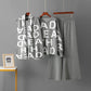 Elegant Knitting Suit Letter Shawl Woolen Round Neck Casual Wide Leg Pants