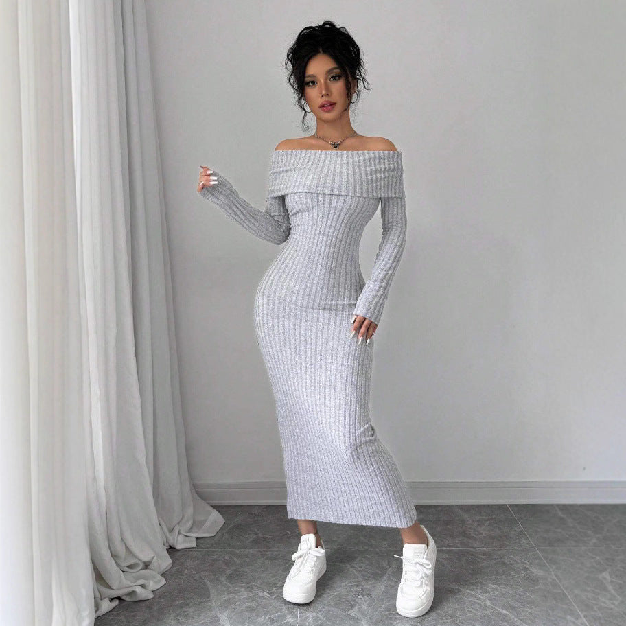 Long-sleeve Autumn Winter Long Dress Womens Clothing