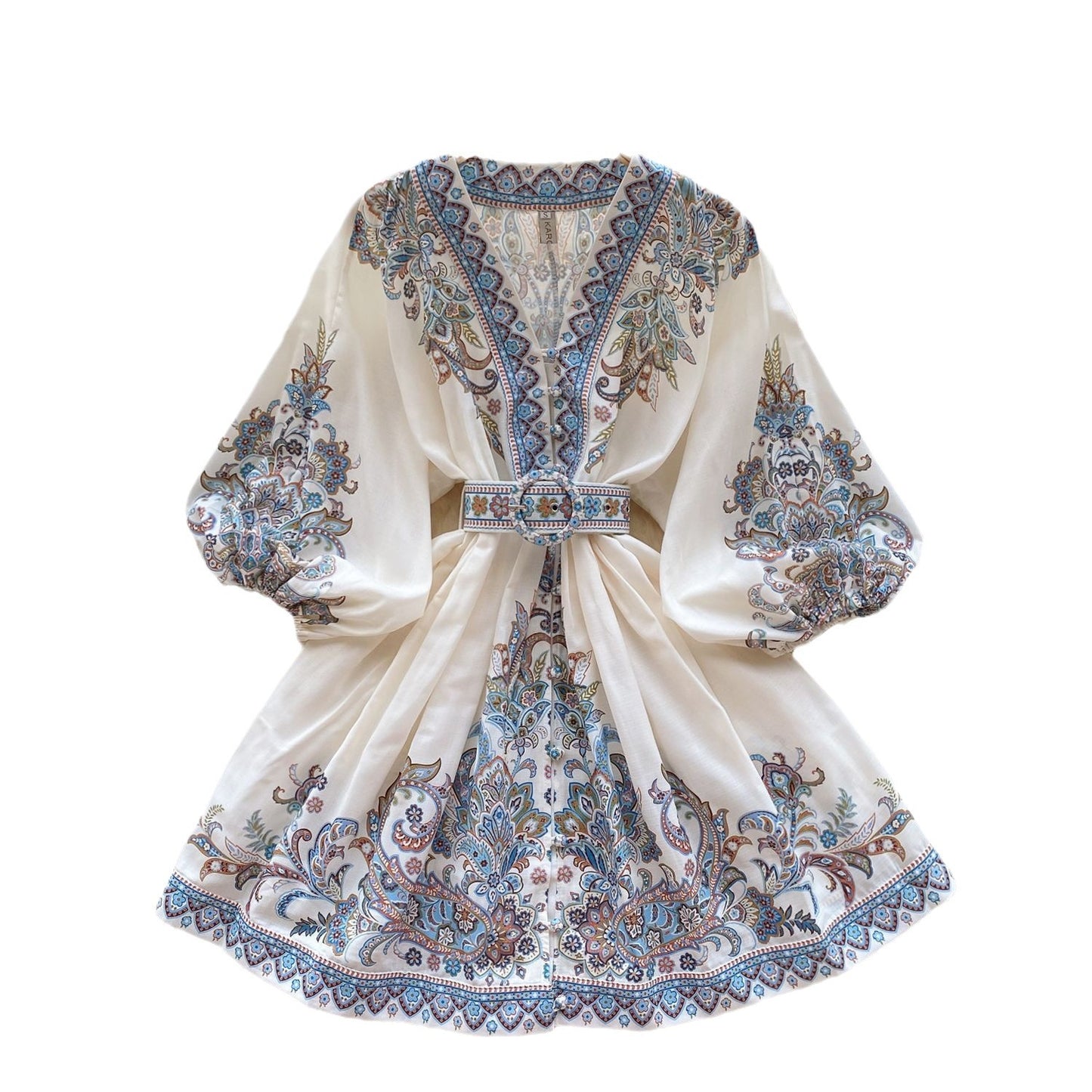 Light Luxury French Royal Style Printing Dress