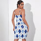 Knitted Sling Lace Stitching Dress Skirt