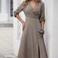 Women's V-neck Split Print Dress