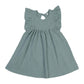 Flounced Sleeve Dress Girls' Back Collar Lace-up