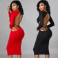 Hollow Out V-neck Dress Women
