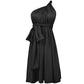 Robe de demoiselle d'honneur à jupe dos nu à lacets de couleur unie, plusieurs usages