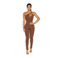 Solid Color Strapless Jumpsuit