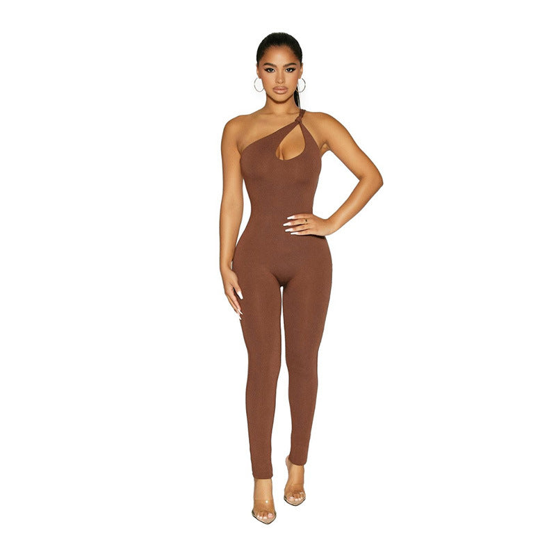 Solid Color Strapless Jumpsuit