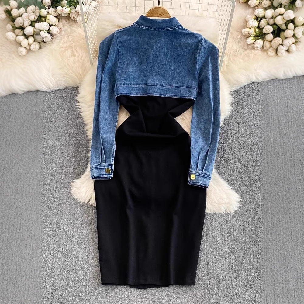 Women's Mid-length Single-breasted Sheath Jumpsuit