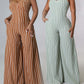 Elegant, Commuter-friendly High-waisted Milk Silk Pants Relaxed-fit Jumpsuit