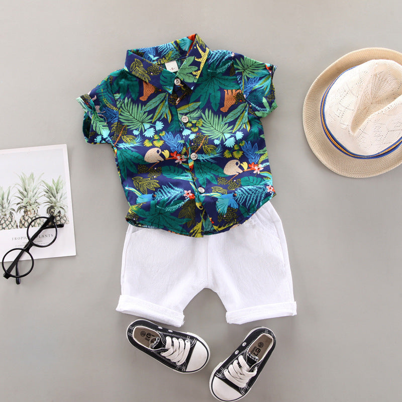 Ensemble chemise et short d'été à manches courtes pour garçon