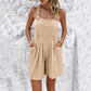 Short à bretelles couleur pure pour femme