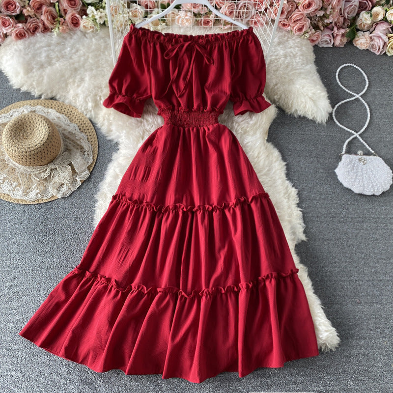 Summer New High Waisted A-line Midi Skirt