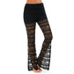 Summer Women Elegant Patchwork Sheer Pants Lace Trouser Pantalon Party Clubwear