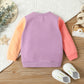 Girls Colorblock Sweater Sisters Letter Long Sleeve Top
