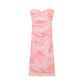 New Summer Ethnic Print Floral Silk Net Tube Top Dress
