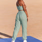 Two-piece Suit Of New Solid Color Suspenders Casual Pants