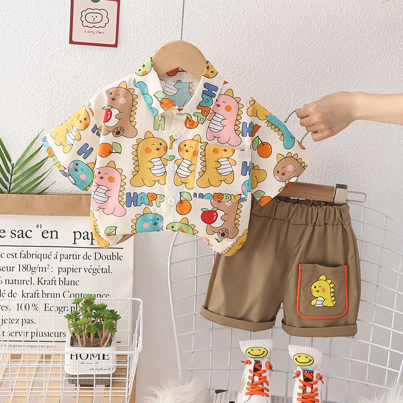 Summer Short Sleeve Shirt Suit