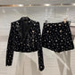 Ladies Spring New Star Suede Pin Jacket Suit