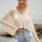 Women's Lace-up Cardigan Hollow-out Beach Sun Protection Long-sleeved Blouse