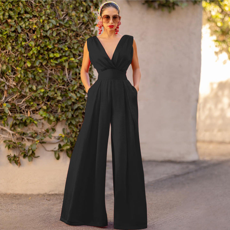Pantalon d'été slim taille haute pour femme, coupe droite, jambes larges