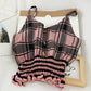Camisole pull à carreaux à volants à la taille