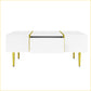 White High-gloss Coffee Table, Modern And Simple, With 2 Drawers