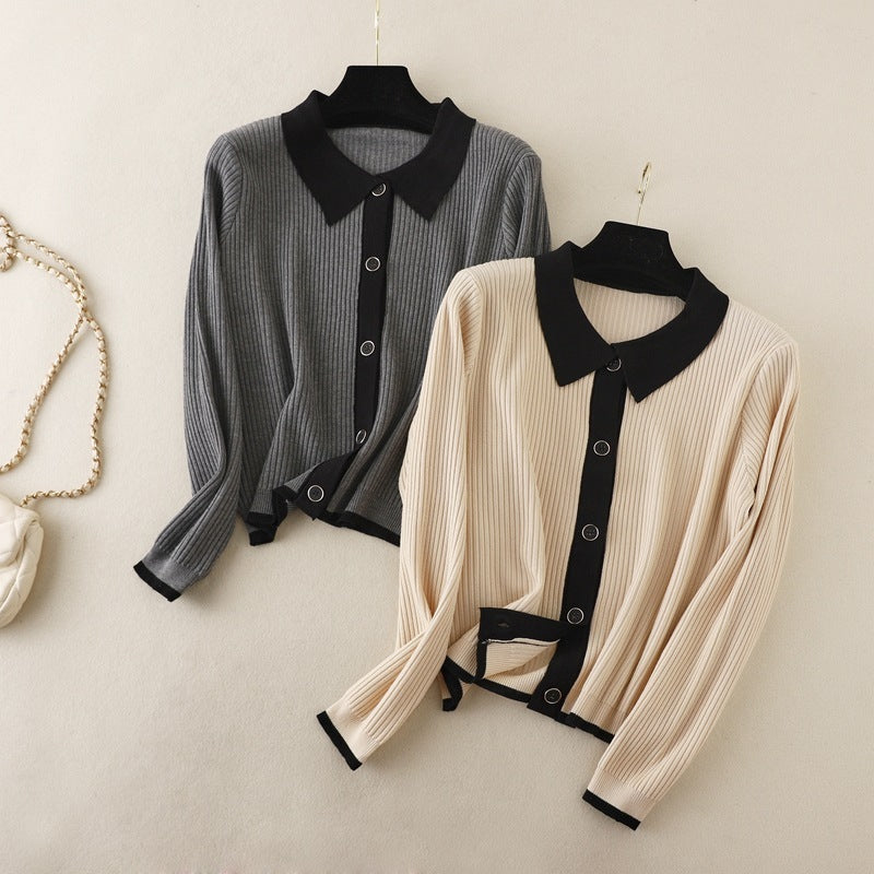 Sweater Slim Polo Shirt Thin Top Bottoming Shirt Tide