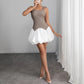Color Block Stretchy Slim Fit Short Suspender Dress For Women
