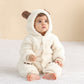 Pyjama une pièce pour bébé, combinaison à capuche tridimensionnelle en velours double face