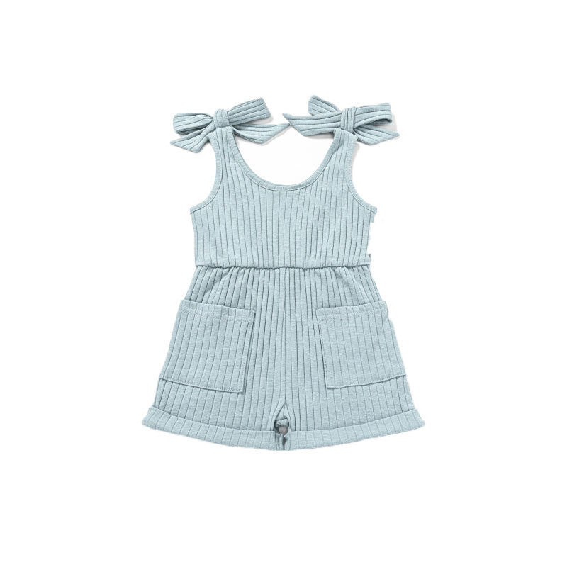 Short une pièce à double bretelle pour bébé de 0 à 4 ans, garçon et fille