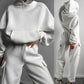 Female Solid Color Fashion Sports And Leisure Sweater Suit