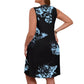 Robe à manches courtes et imprimé végétal pour femme, jupe patchwork à contraste de couleurs