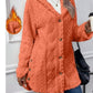Cardigan à capuche boutonné, veste longue d'hiver, manteau à manches longues de couleur unie